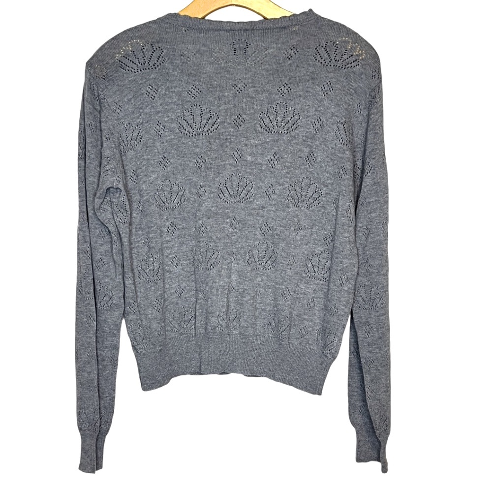 Disney The Little Mermaid Ariel Grey Pointelle Cardigan - Picture 13 of 15